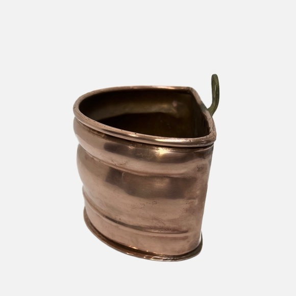 Vintage Solid Copper Hanging Flat Bottom Planter Caddy Made in Turkey - Picture 4 of 7